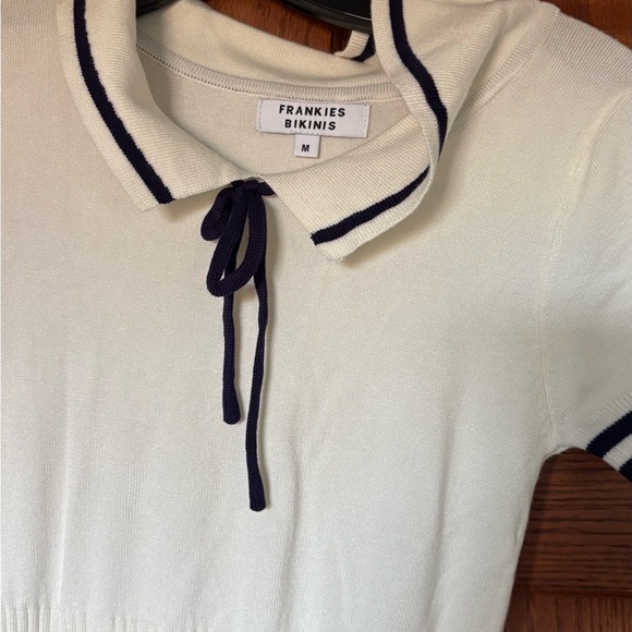 Frankie's Bikinies- never worn. Elegant White and Black Knit Dress - Picture 3 of 4